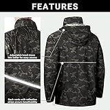 Outdoor Ventures Rain Jacket for Men Waterproof Pullover Lightweight Hooded Windbreaker Outdoor Raincoat Packaway Breathable Windproof Jacket for Travelling, Camping, Hiking Forest Camouflage M - Image 5