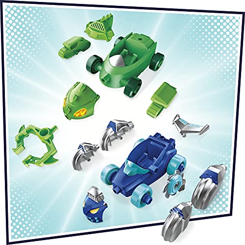 PJ MASKS PJ Launching Seeker Preschool Toy, Transforming Vehicle Playset with 2 Cars, 2 Action Figures, and More, for Kids Ages 3 and Up
