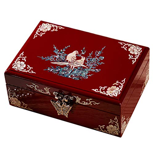 Preisvergleich Produktbild AUEDC Hölzerne Desktop-Aufbewahrungsbox Schmuck Werkzeug Organizer Kleine Reiseschmuck Aufbewahrungskoffer Für Ringe Ohrringe Halskette Armbänder