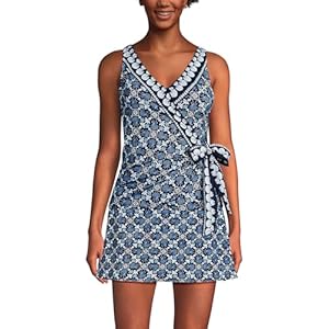 Lands' End Women's Chlorine Resistant Side Tie V-Neck Tankini Swimsuit Top