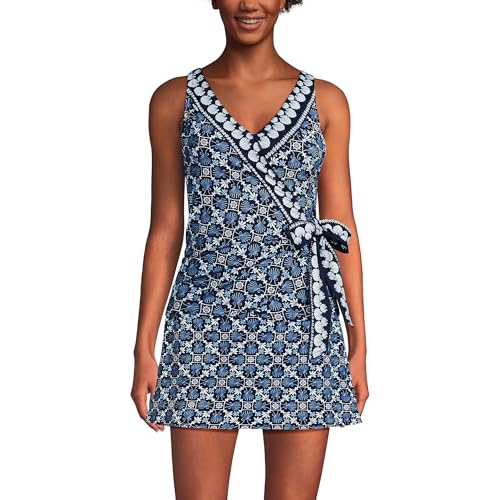 Lands' End Women's Chlorine Resistant Side Tie V-Neck Tankini Swimsuit Top