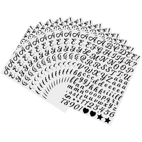 Classicseali 1768 stuks letter stickers zwart, alfabet kleefletters, zelfklevende vinyl zwarte letters, letter stickers voor DIY scrapbooking decoratieve kunst, borden, brievenbussen