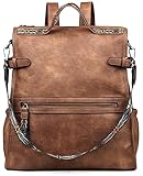 FADEON Backpack Purse for Women Designer Ladies Shoulder Bag Vegan Leather Large Travel Womens Backp