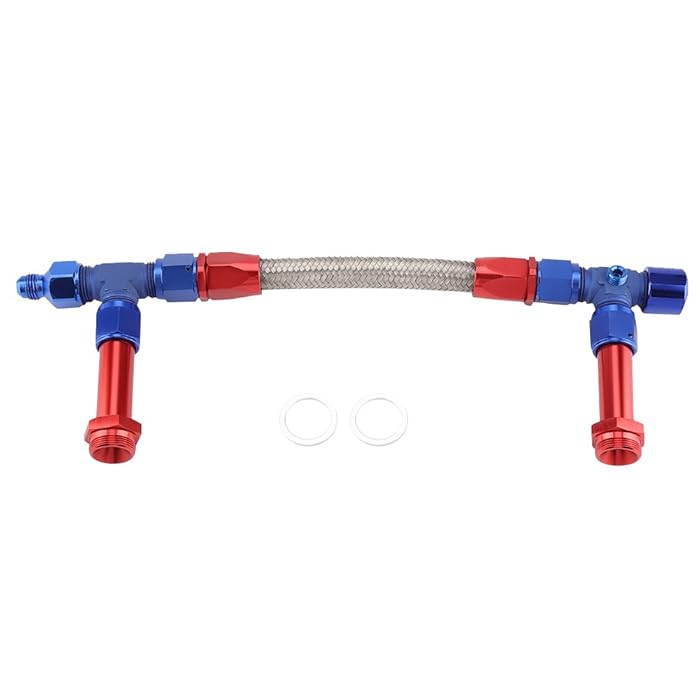Buy Fuel Line AN8 Braided Dual Feed Fuel Line Kit Carb Fittings for