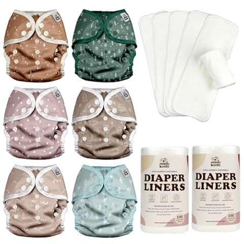 mamakoala AMZ Mama Koala Reusable Adjustable Cloth Diaper Covers Size M, with 6pcs 5-Layer Bumboo(No… — $66.97 (14% off)