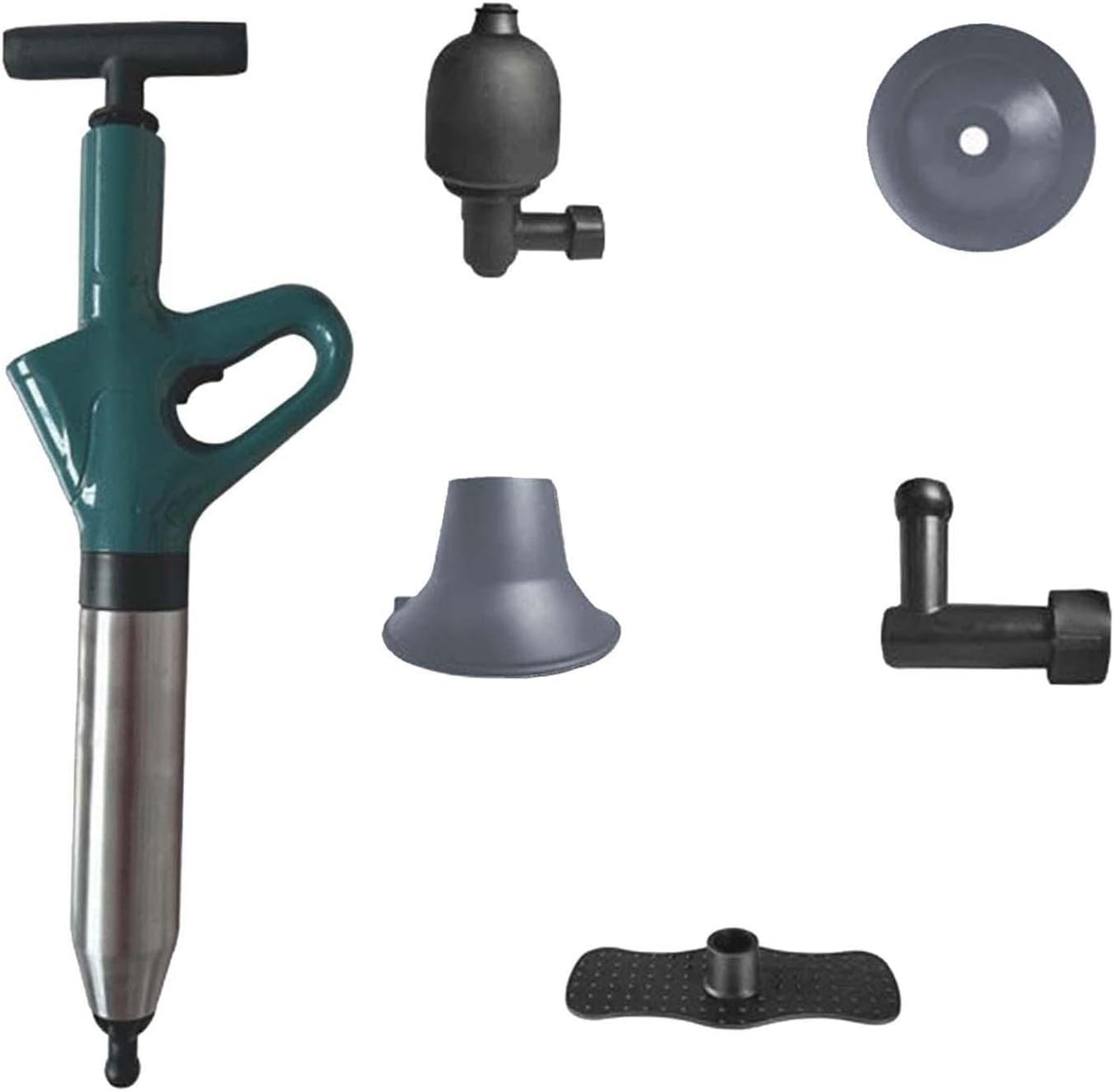 Generic Air Pressure Plunger for Toilets and Sinks, Green