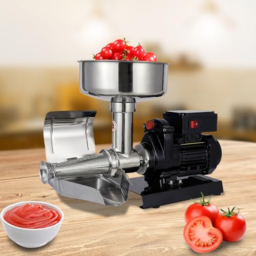450W Electric Tomato Strainer Commercial Tomato Milling Machine Stainless Steel Food Press Sauce Maker Food Squeezer Machine for Tomato Strawberry Blueberry Sauce
