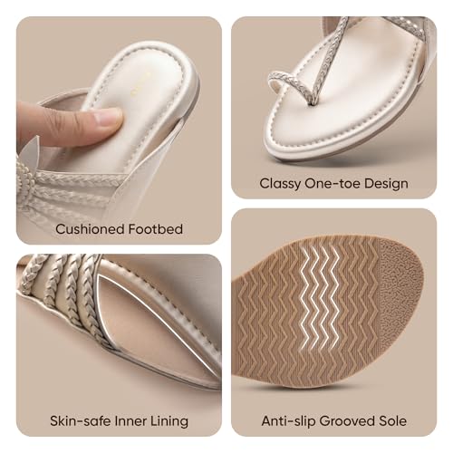 Image of Frido Women's Comfort Flat Sandals | Ethnic Style Slip-On | Super Soft Cushioned Sole, Padded Knit Upper, Breathable & Anti-Skid Zero-Drop | Available in Comfort Flat & Ethnic Kolhapuri style