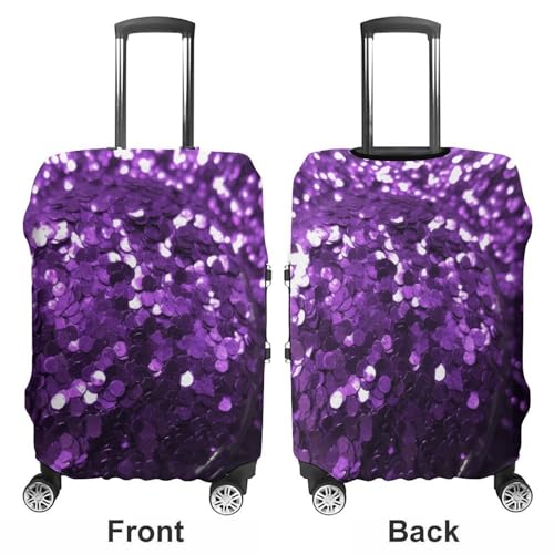 Beautiful Purple Glitter Luggage Cover, Elastic Luggage Protector Fits 19-32in Suitcases, Washable & Anti-Scratch Suitcase Cover for Men Women S3