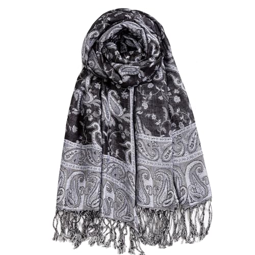 AUSEKALY Pashmina Feel Shawls Wraps for Women Rave Scarf Soft Sil...