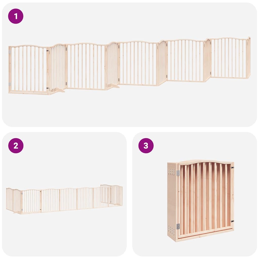 vidaXL Puerta para Perros Plegable 10 Paneles Madera de álamo 800 cm