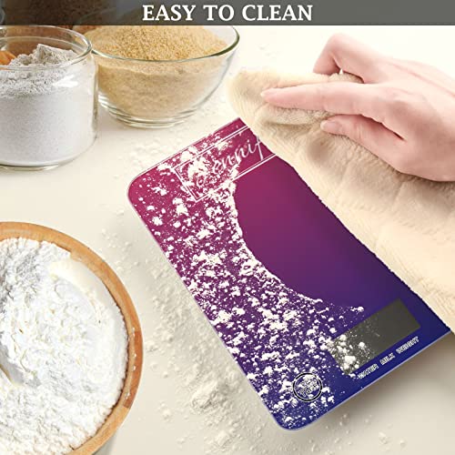 Purple Blue Gradient Custom Food Scale Personalized Waterproof Digital Kitchen Scales Weight Ounces And Grams With Easy To Clean For Kitchen,Jewelry,Coffee,Weed And Small Items #TOP5