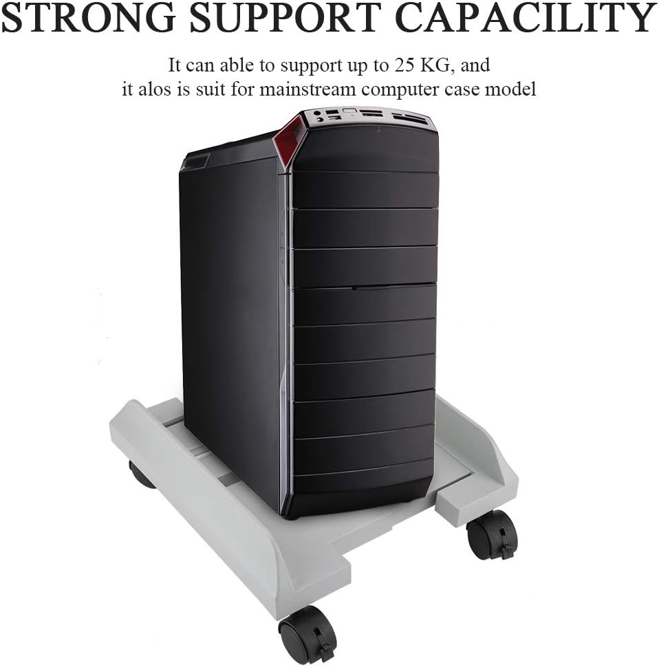 CPU Stand for PC Computer Case Tower Holder Bracket Mainframe Storage Rack with Brake with 4 Caster Wheels(Gray)