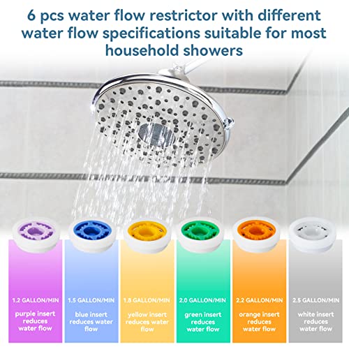 7 Flow Restrictor for Shower Head Water Flow Saver Adapter Set Flow