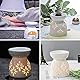 Keramik Duftlampe Aromalampe mit Kerzenhalter, Aroma Diffusor Räucher Zubehör für Duftöl, Blumenmuster Aroma Diffuser- 9.5×7.5×5.3cm