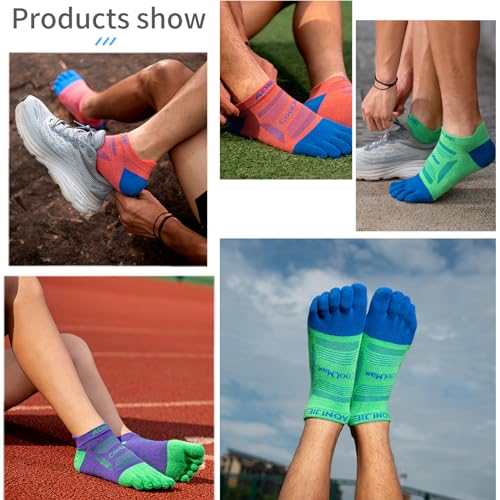 Image of AONIJIE Toe Socks for Men and Women High Performance Athletic Running Five Finger Ankle Socks