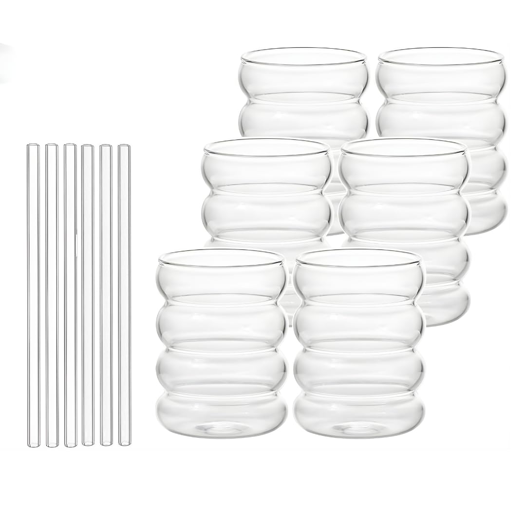 Matcha Glass Tumbler with Straw - Bubble Glass -3