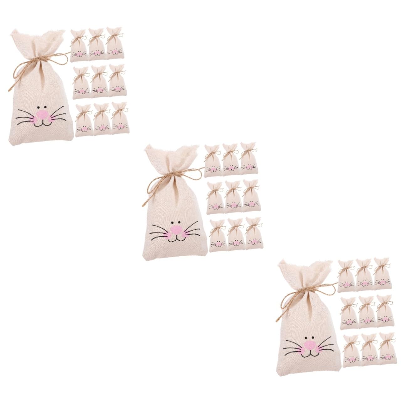 Cabilock 3 Juegos Bolsa De Dulces Bolsas De Embalaje De Tratar Bolsas Titulares De Dulces Bolsas De Recuerdos Para Fiestas De Cumpleaños Canasta De Pascua Lino 10 Uds * 3