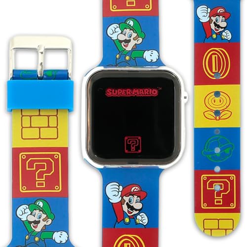 Reloj digital para niños con correa ajustable y calcomanías Mario 2