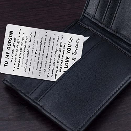 Alotozo Godson Gifts From Godmother, To My Godson Birthday Card, Christmas Engraved Wallet Card For Godchild Boys Men #TOP4