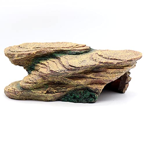 Turtle Basking Platform Shale Scape Step Ledge Reptile Cave Hideout Turtle Tank Accessories Decorations Great for Reptiles Amphibians Leopard Gecko Bearded Dragons Lizard Frogs