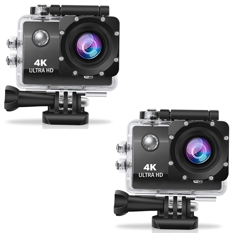 Lipzie Buy ONE GET ONE 4K Action Camera 12MP Underwater Waterproof Camera 170 Wide Angle WiFi Sports Cam Professional Video and Photo Recording for Vlogging, Sports-image-18