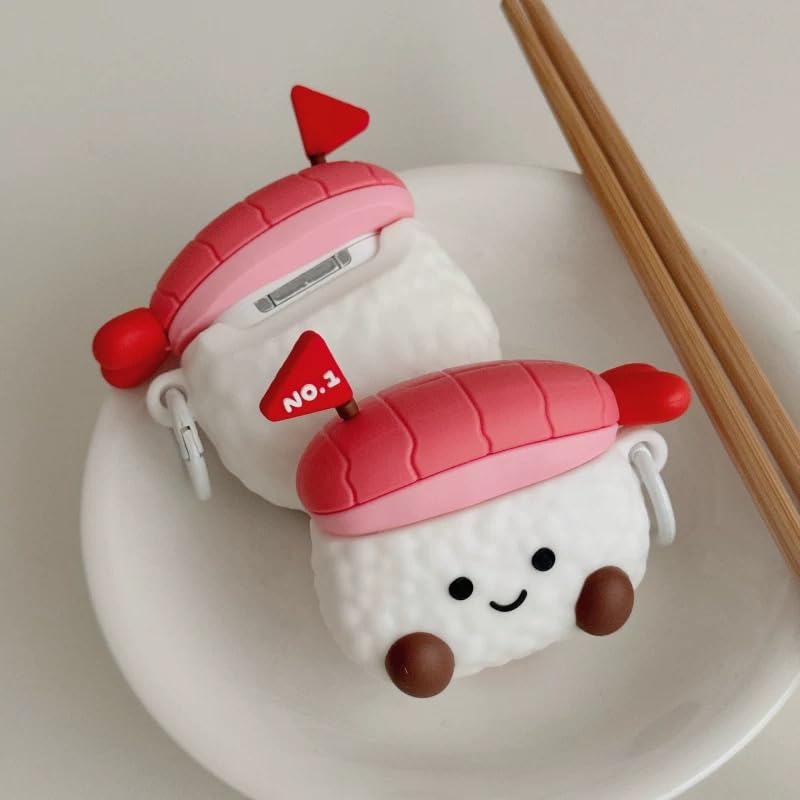 Apple AirPods4 お寿司さん Amazon.com: Soft Silicone Case with Keychain Hook for Apple AirPod