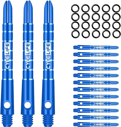 CyeeLifeアルミニウムダーツシャフト15個、ゴムOリング付き、40mm(M)ブルー（Amazon）