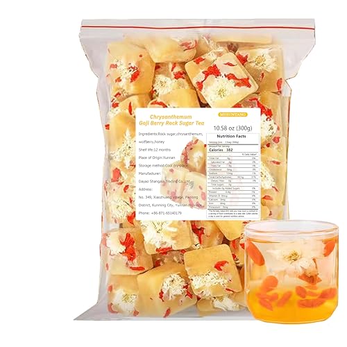 Chrysanthemum Goji Rock Sugar Tea 10.58 Oz/300g Individual Packing Rock Sugar Cubes With Chrysanthemum Sweet Flavor With Floral Amora - Image 7