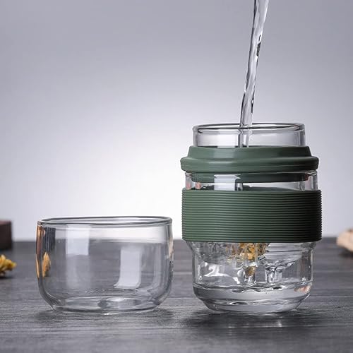 Miniatura 7 de Cabilock Hervidor de té de vidrio, juego de tetera de camping, vaso de café de viaje, taza de café, tetera de vidrio, vaso de té de vino de viaje,