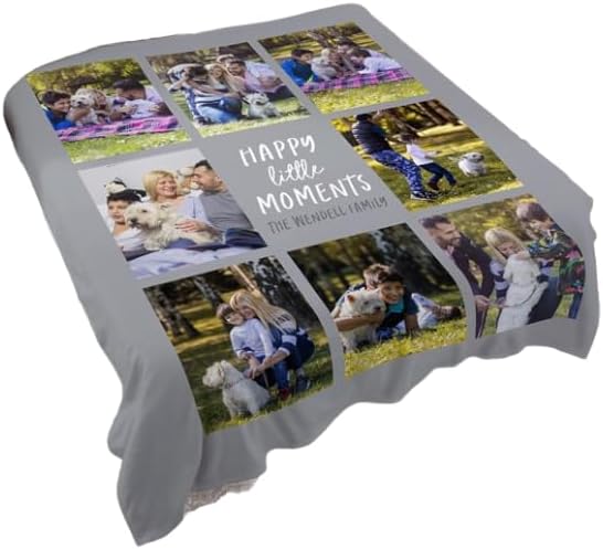 Personalization Universe Happy Little Moments Personalized 90" x 108" Plush King Fleece Photo Blanket
