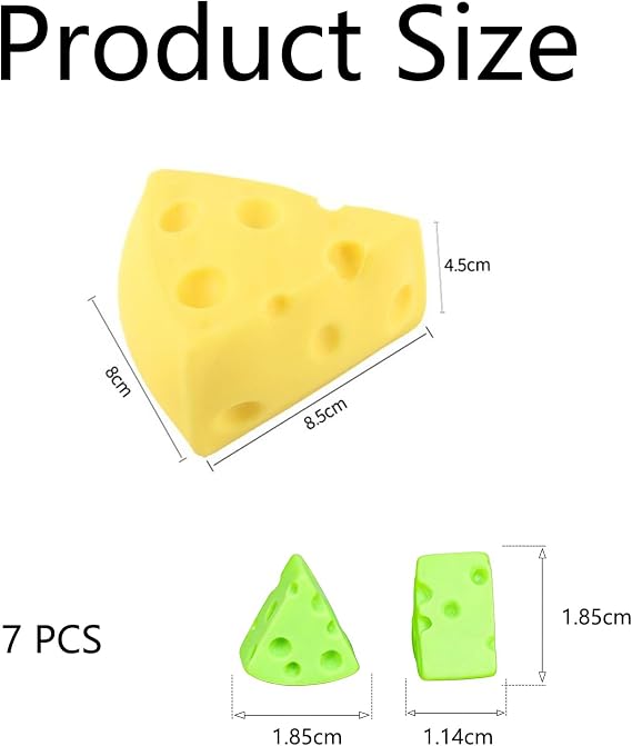 8 PCS Cheese Squishy, Big Cheese Squishy Stress Ball, Giant Cheese Squishy Toy for Stress Relief and Relaxation, with Jumbo and Mini Size