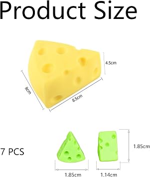 8 PCS Cheese Squishy, Big Cheese Squishy Stress Ball, Giant Cheese Squishy Toy for Stress Relief and Relaxation, with Jumbo and Mini Size