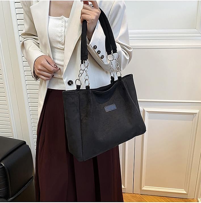 Ulisty Women Corduroy Tote Bag - Casual Shoulder Bag for Daily Shopping & Fashion