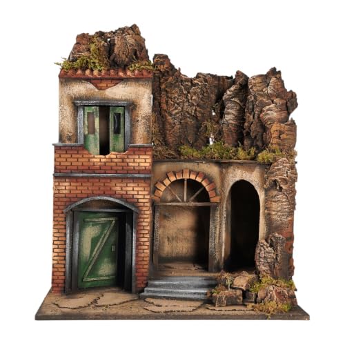 Chianese Presepe Artigianale Napoletano in Legno con Illuminazione Integrata e