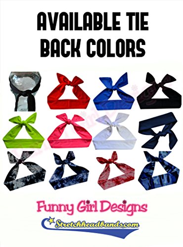 Tie Back Sport Headband with Your Custom Team Name or Text in Glitter by Funny Girl Designs2