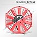 DNA Motoring 12 Inch High Performace Electric Cooling Slim Radiator Fan with Mount Kit, Red, 2PCS, RAF-12-RD+FMK-X2