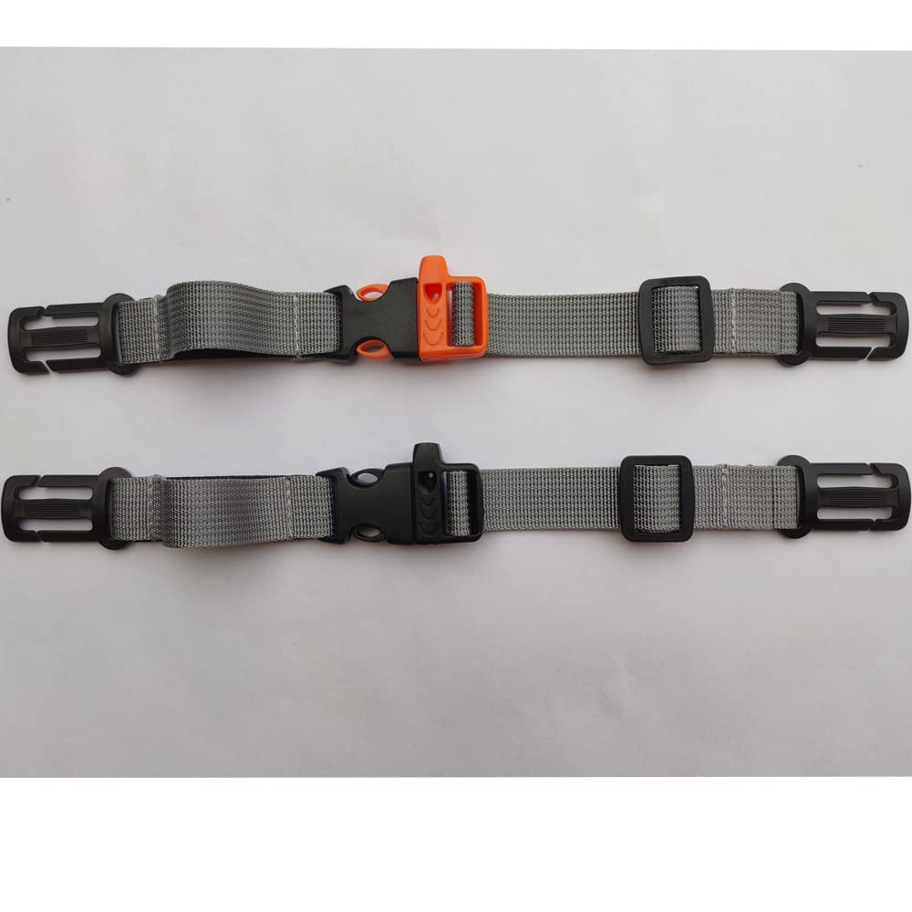 HDHYK 2 Pack Backpack Chest Strap Nylon 3/4 Inch Webbing Chest Belt-Backpack Sternum Strap Suitable for Webbing on The Backpack up to1in (Grey)