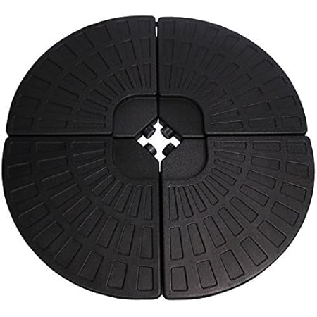 Sunnyglade 18.9" 4Pcs 13L Fan Shaped Water or Sand Filled Umbrella Base/Fan Style Self-Filled Cantilever Offset Umbrella Base Stand Suitable for All Kinds of Cross Tiles (Black)