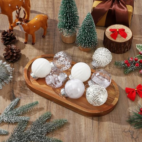 Garvee 30 Pcs Christmas Ball Ornaments, 2.36 Inch/6 Cm Shatterproof Christmas Tree Balls for Holiday Wedding Party Decoration, White