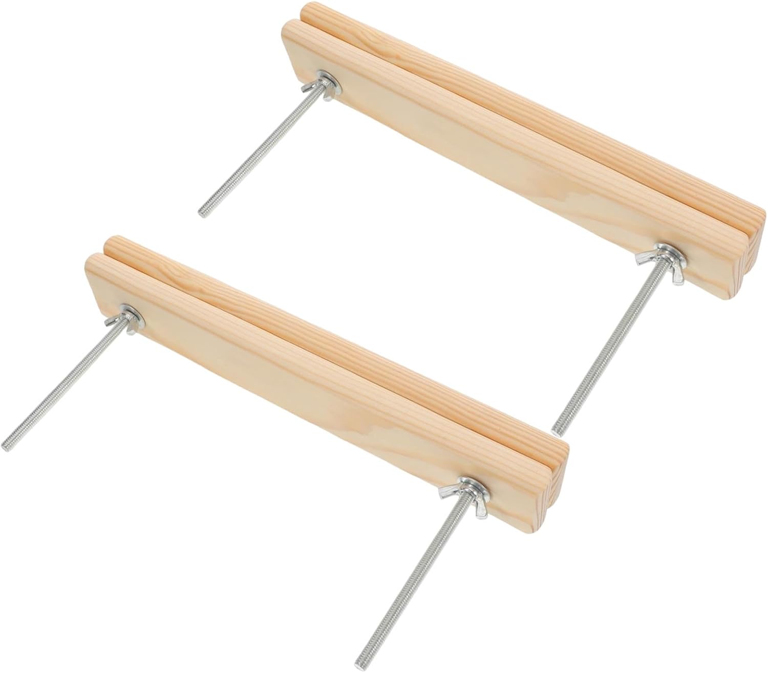HOLIDYOYO 2pcs Wooden Bookbinding Press with Screws, Adjustable Anti-Slip Binding Pressing Board Made of Wood and Stainless Steel, Rectangle Flat Portable Tool for Craft and Creative