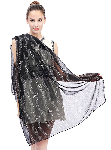 Lina & Lily Musical Notes Print Women's Scarf Shawl Wrap Lightweight4