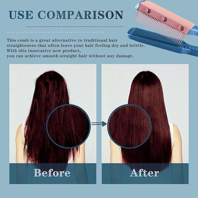 Peine para plancha de pelo desmontable color rosa miniatura 5