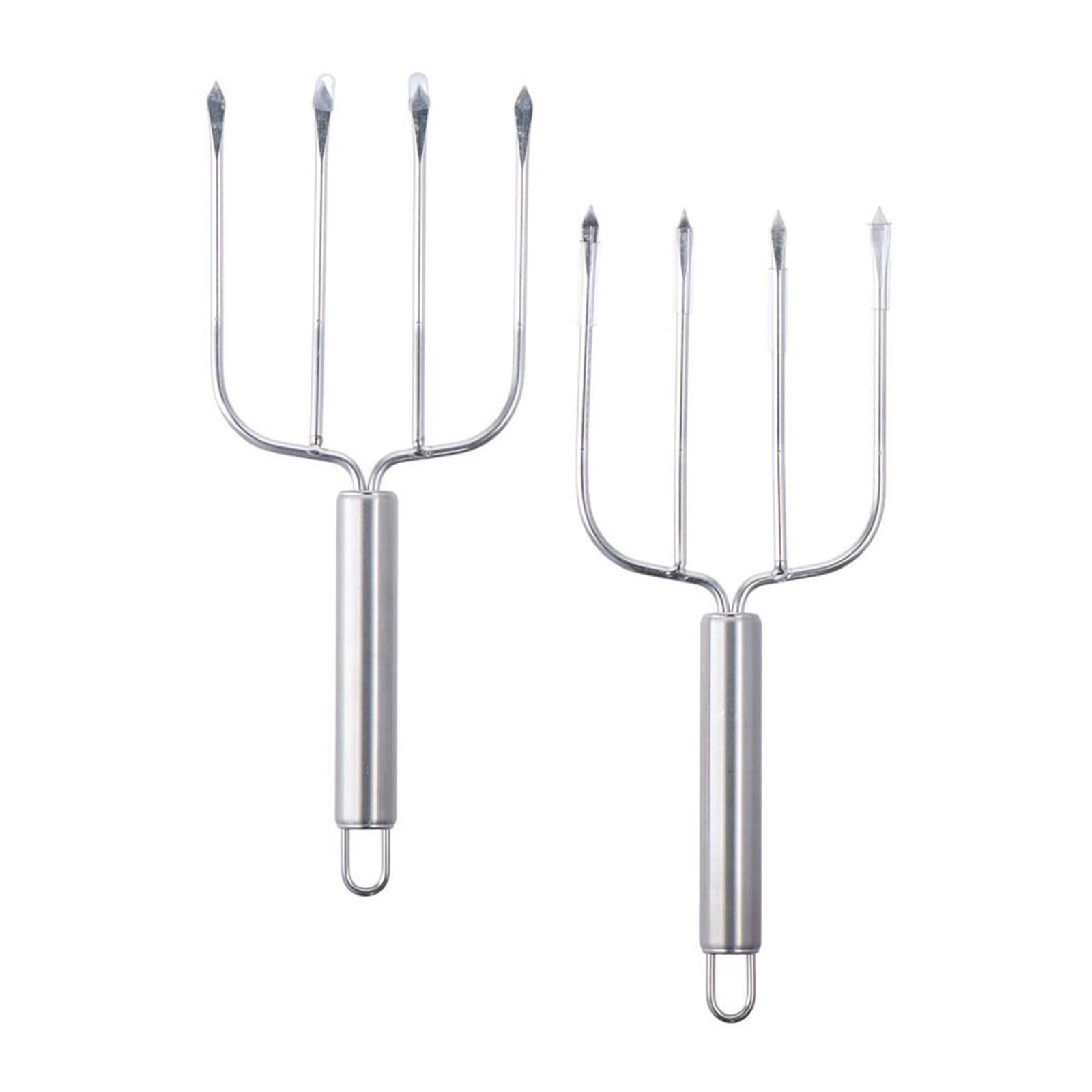 hobbyme 2pcs Stainless Steel Turkey Grill Grill Fork Multi-purpose Grill Fork,Stainless Steel Turkey Lifter Serving,Roaster Poultry Forks,Multipurpose, Silver,10 * 3.7 Inch
