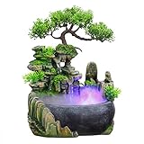 SHANG-JUN Fait à la Main Humidifier Bureau Cascade Rocaille Fontaine Eau vive Mini étang à Poissons avec Fog Jardin Décor Durable