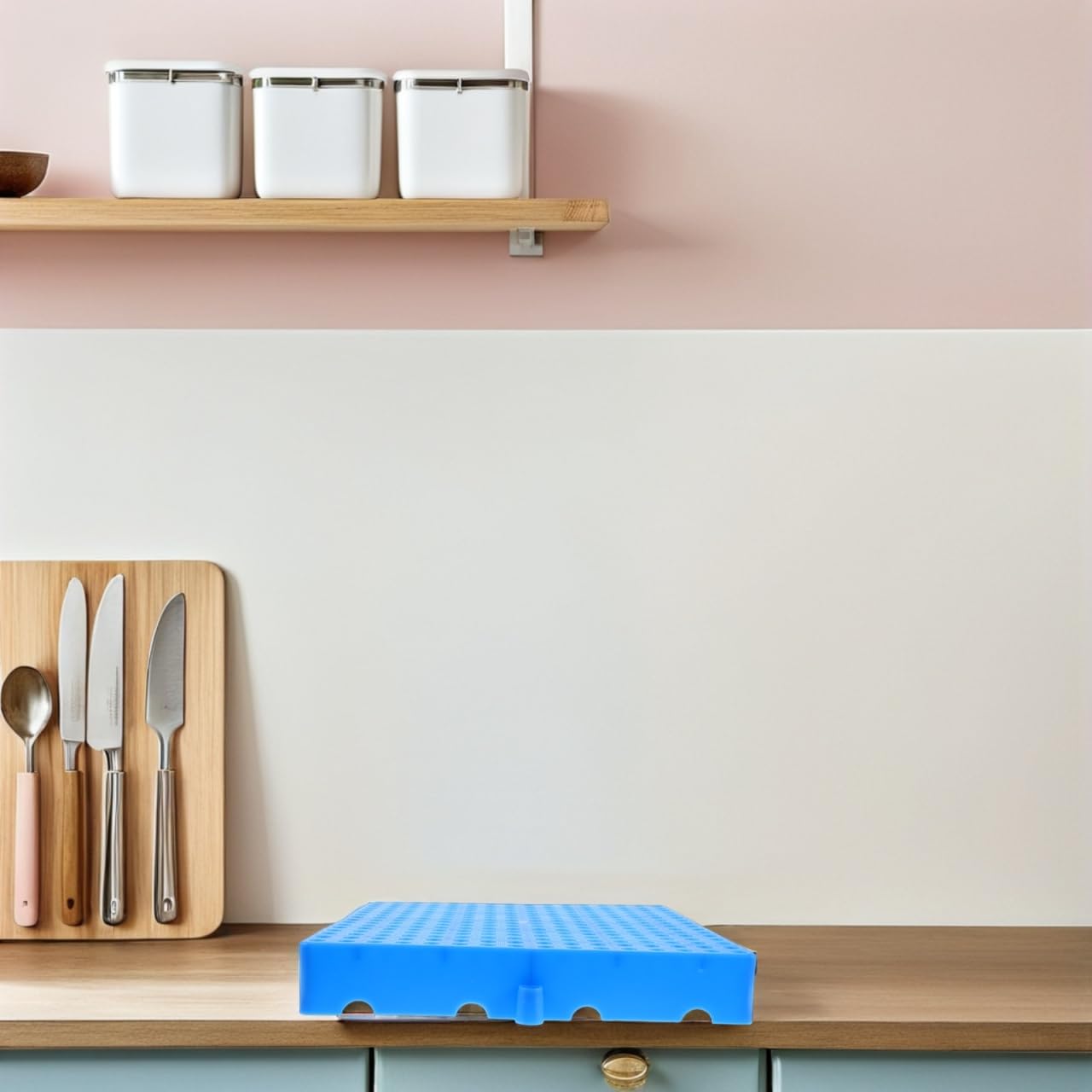 Lot de 2 palettes emboîtables en plastique avec grille ventilée - Entretien facile - Idéal pour le garage et la cuisine - Réduction de la poussière