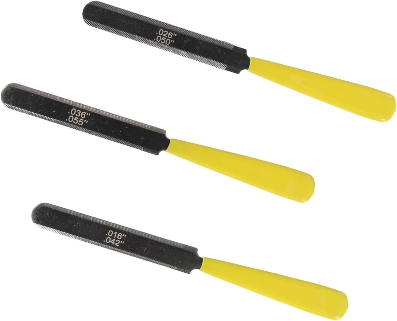 Set di 3 lime per capotasto per chitarra, progettate per uso professionale liutaio