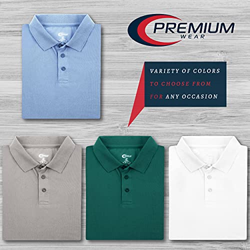 Premium Wear Boys High Moisture Wicking Polo T Shirts | Light Blue - Large #TOP2