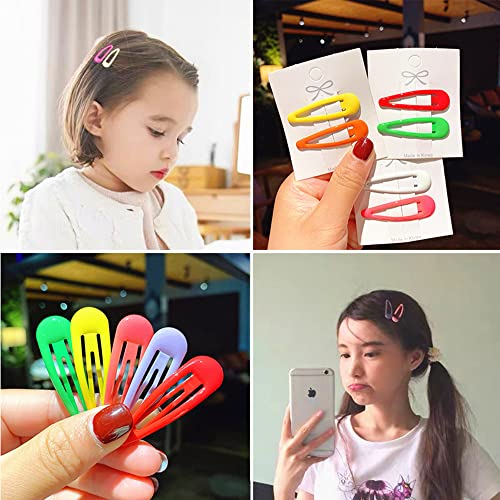Tesvyns 70Pcs Snap Hair Clips, 2 Inch Metal Barrettes In 14 Assorted Color Hair Accessories For Girls, Women, Kids Teens Or Toddlers #TOP4