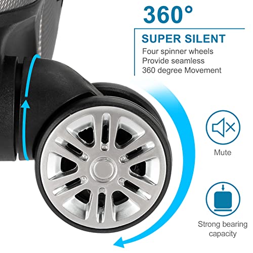 amopacorp 4-in-1 16in 20in 24in 28in ABS Aluminum Alloy Trolley Luggage 4 Piece Set Suitcase Spinner Hardshell Lightweight TSA Lock for Traveling Storage (Family Set-Dark Gray)2